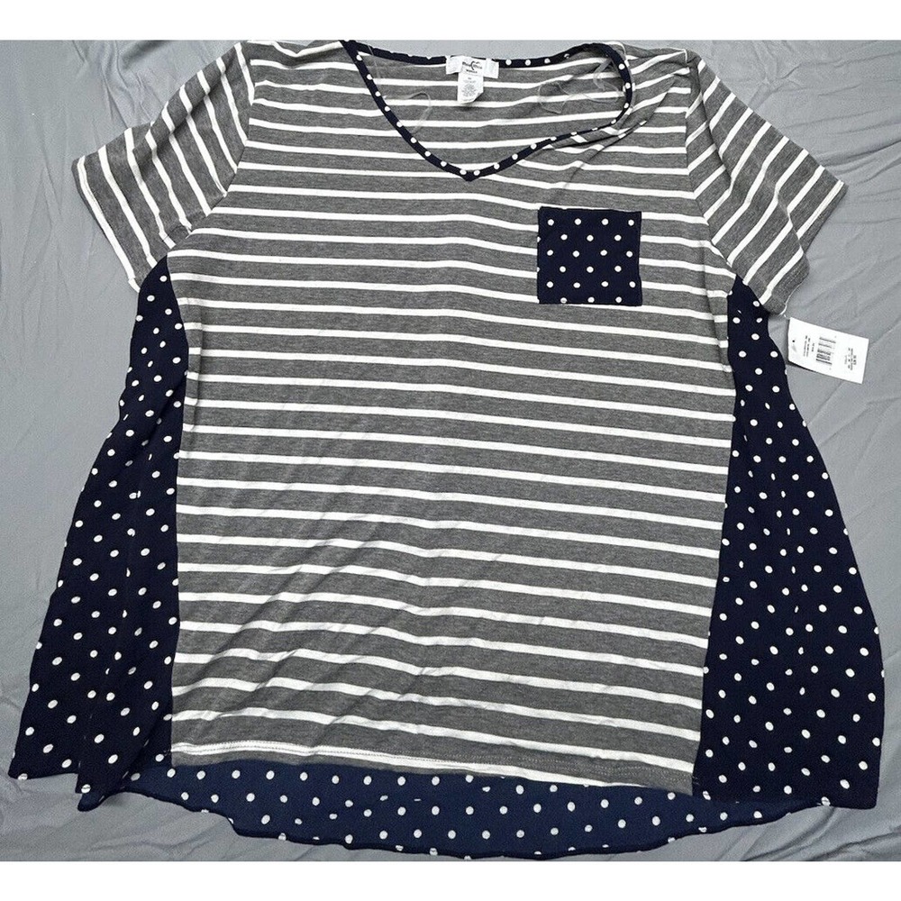 Moa Moa Top Womens Size 3X Blue NWT MSRP $39